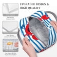 thumbnail image 3 of Balery Red Funny Crab on Blue Stripe Bolsa de Almuerzo para Mujeres, Caja de Almuerzo, Bolsa de Almuerzo Pequeña Impermeable, Tote de Almuerzo Reutilizable con Gran Capacidad, 3 of 6