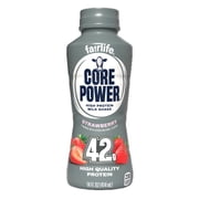 (4 pack) Core Power High Protein Shake, Strawberry, 42g Bottle, 14 fl oz