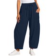 thumbnail image 2 of Tumotour Athletic Workout Running Pants for Women Elastic Waist Drawstring Wide-Leg Pants Slacks Summer Beach Trousers with Pocket, 2 of 7