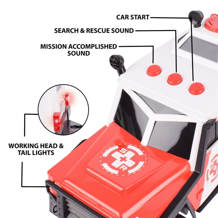 Maxx Action Lights & Sounds Snow Vehicle with Trailer - Polar Bear