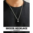 thumbnail image 2 of Soccer Basketball Football Necklace for Christmas Valentines Easter Gifts for Son Grandson Nephew, 2 of 5