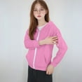thumbnail image 6 of AWZXDE Girls Basic Solid Color Hooded Jacket with Pockets and Zipper Long Sleeve Fitted Casual Sporty Outerwear Pink,11-12 Years, 6 of 9