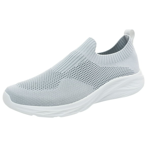 HBFAGFB Men Sports Shoes Fashionable Comfortable Sneakers Lightweight Slip on Casual Shoes Grey Size 43