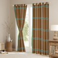 thumbnail image 3 of Feelyou Brown Plaid Black Out Curtains, Lines Buffalo Curtains Pack of 2 (42x63 Each), 3 of 6