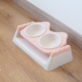 thumbnail image 6 of Double cat and dog Bowl 15 degree Tilted Pet Bowl Detachable Durable Water Bowl Neck Guard Bowl Non for Small Dogs Kitten Pet Supplies Pink, 6 of 8