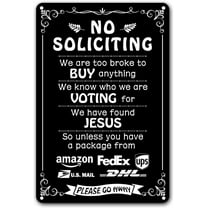 IZEYNO Humorous No Soliciting Sign for Front Door, 8 x 12 Inch Metal Sign for House