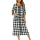 thumbnail image 1 of Minnieouse Camisones de mujer Batas con cremallera de casa de verano Albornoz con bolsillos Hogar Hotel Dormitorio Ropa de dormir Mujer Damas Pijama Tartán Minnieouse AP016562-03, 1 of 6