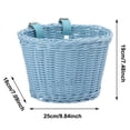 thumbnail image 2 of Kids Bike Basket Front,Hand-Woven Multi-Color Boys Girls Front Bicycle Basket, Front Handwoven Bike Handlebar Rack 9.8x7.5x7.1", 2 of 5