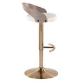 thumbnail image 2 of JERFIT Set of 3 Adjustable Swivel Bar Stools with PU Leather Seat, Light Grey Wood & Gold Metal Base, 2 of 10