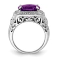 thumbnail image 2 of Primal Silver Sterling Silver Rhodium-plated Amethyst and Diamond Ring, 2 of 5