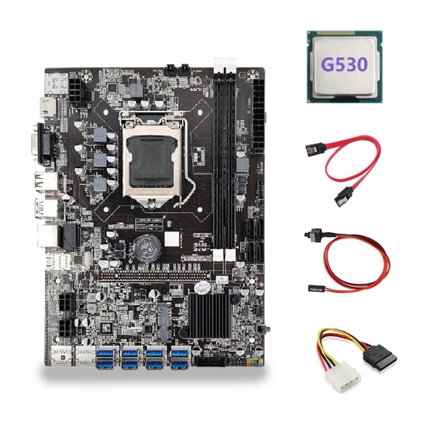 Cateissary 1 Juego de accesorios de modificación de escritorio de placa base B75 8XPCIE a máquina de minería USB 4Pin IDE a Cable SATA Cables de Juegos de teclado y mouse para computadora