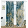 thumbnail image 2 of Coolnut Navy Blue Gold Marble Blackout Curtain for Bedroom, 2 Panels Thermal Insulated Blackout Drapes Long Darkening Curtains with Grommets for Living Room 55 x 72 Inch, 2 of 5