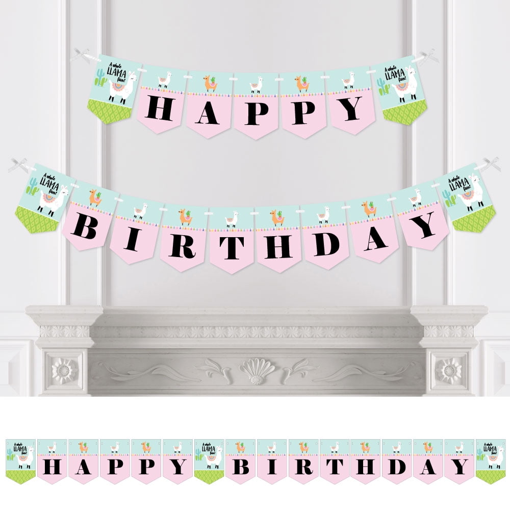Llama Personalised Birthday Bunting Party Banner