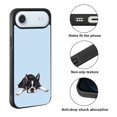 thumbnail image 2 of WIRESTER Shockproof Soft Rubber Cover Case for Apple iPhone 17 Air 6.6" 2025, Boston Terrier Dog Lying Down Looking Up On Light Blue Background, 2 of 5