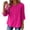 1#Hot Pink, variant on Women's 3/4 Sleeve Linen Top - Casual V-Neck Button Down Shirt in Solid Color, 3/4 Sleeve Blouses for Women, Womens Summer Tops Breathable,Light Blue M