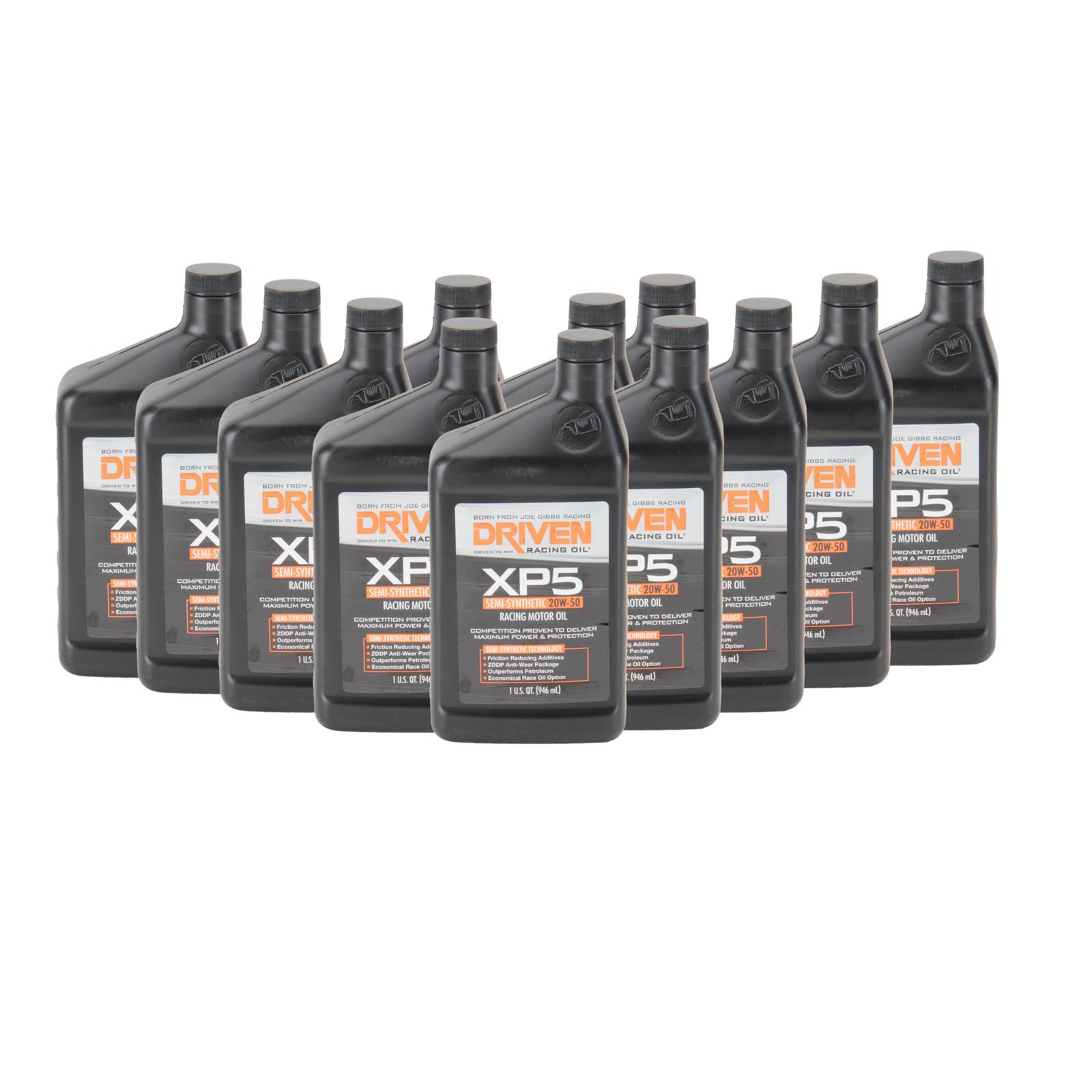 Driven Racing Oil 00907 XP5 Synthetic Blend 20W50 Motor Oil, 12 Quarts