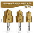 thumbnail image 3 of Broca Escalonada De Elevación Ppr Brocas Para Taladro 3pcs DORADO PLATA, 3 of 5
