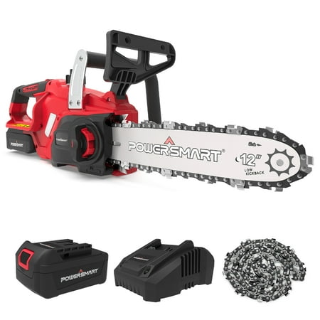 PowerSmart PS76122A 12 inch 20 V Cordless Chainsaw with 4.0 Ah battery