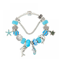 thumbnail image 1 of JUSTUP Ladies Charm Bracelet, Blue Glazed Beaded Bracelet, Dolphin Starfish Seahorse Pendant, Gifts for Ladies, Girlssize: 6.69inches;{17cm}<, 1 of 4