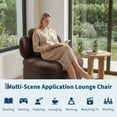thumbnail image 3 of Fauteuil Lounge Moderne Pivotant à 360° avec Rangement – Confortable, Douillet et Doux, Design Ergonomique en Forme de Baril, Grande Capacité de Poids, Assemblage Facile – Parfait pour Salon, Chambre, Bureau – Couleur : Brun Café, 3 of 5