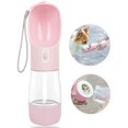 thumbnail image 1 of Dog Water Bottle for Walking, Multifunctional and Portable Dog Travel Water Dispenser with Food Container,Detachable Design Combo Cup for Drinking and Eating,Suitable for Cats and Puppy(Pink), 1 of 4
