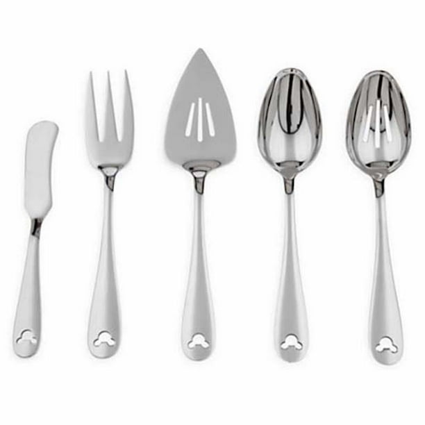 Disney Parks Mickey Mouse Satin Flatware Serving Set of 5 New with Box