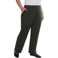 thumbnail image 4 of Matty M Women's Pull On Straight Leg Office Pants Dark Olive,  XS, 4 of 5