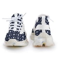 thumbnail image 4 of Navy Blue White Square Lattice Triangle Geometric Walking Shoes for Men Woman Lightweight Tennis Fashion Elastic Sports Shoes Cushion Basketball Shoes, 4 of 7