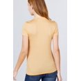 thumbnail image 4 of Short Sleeve Mock Neck Rayon Spandex Rib Top, 4 of 5