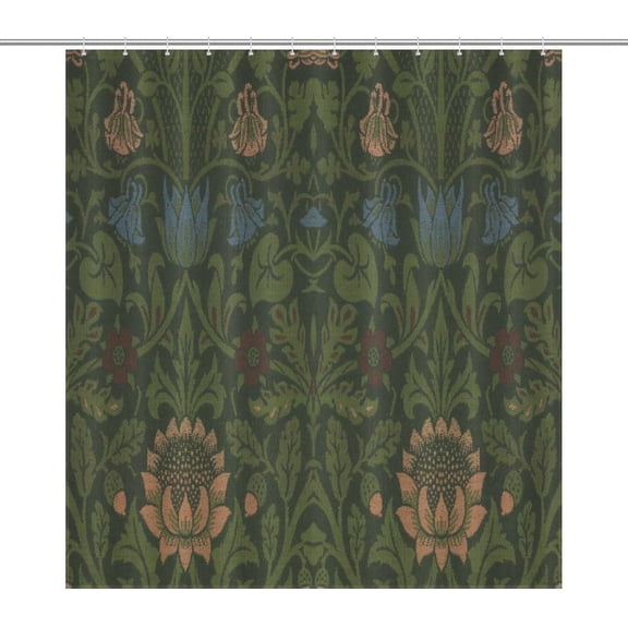 Victorian William Morris Original Design Vintage Shower Curtain Furniture Bathroom Fabric Decorations Washable Shower Curtain with Hooks