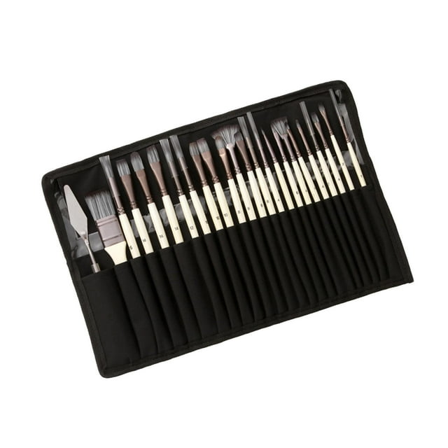 Baohd 24Pcs Professional Artist Paint Brushes Set for Acrylic and Oil Paintings Black Storage Bag Included Style A 1Set