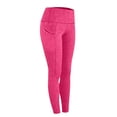 thumbnail image 6 of Twczz Girls Yoga Leggings with Pockets- Full Length Tummy Control Stretch High Waist Athletic Workout Pants Hot Pink Size 4-12 Years, 6 of 9