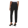 thumbnail image 2 of CALVIN KLEIN Womens Black Zippered Pocketed Pleated Slim Fit Straight Leg Evening High Waist Pants 4, 2 of 3