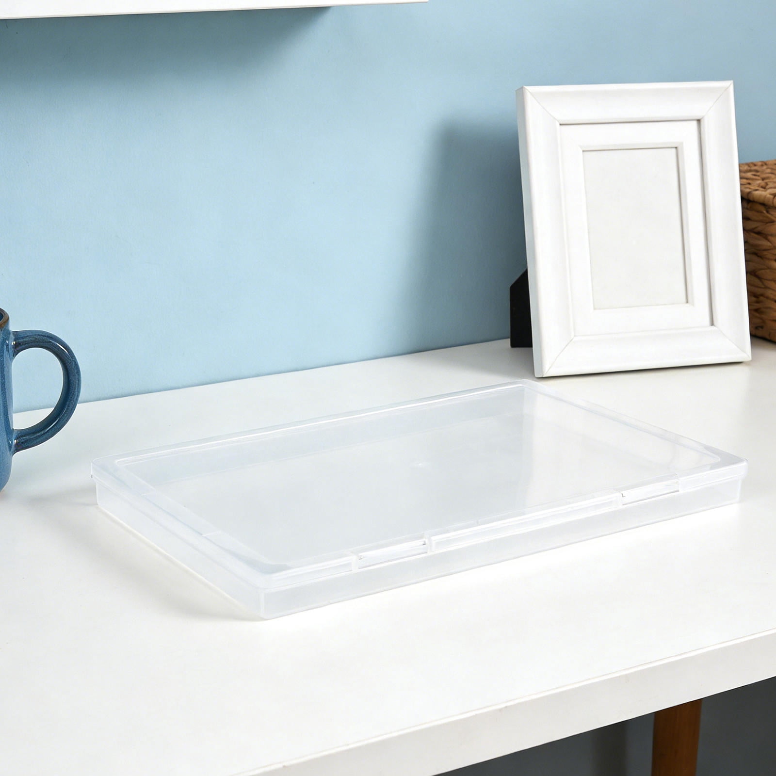 OUNONA 6-Pack Clear Photo Storage Boxes for Organizing Photos, Scrapbook Supplies, and Craft Materials