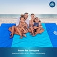 thumbnail image 2 of Sandproof Beach Blanket - Oversized 9'x7' XL Mat for Family | Waterproof, Quick-Dry Ripstop Nylon | Lightweight & Compact for Travel, Picnic, Camping w/ 4 Anchor Stakes & Carry Bag, 2 of 8