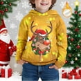 thumbnail image 2 of Tfken Christmas Hoodies For Boys Children Long Sleeve Hooded Cartoon Print Sweatshirt Fleece Outdoor Tops Child Size 3-4 Years, 2 of 5