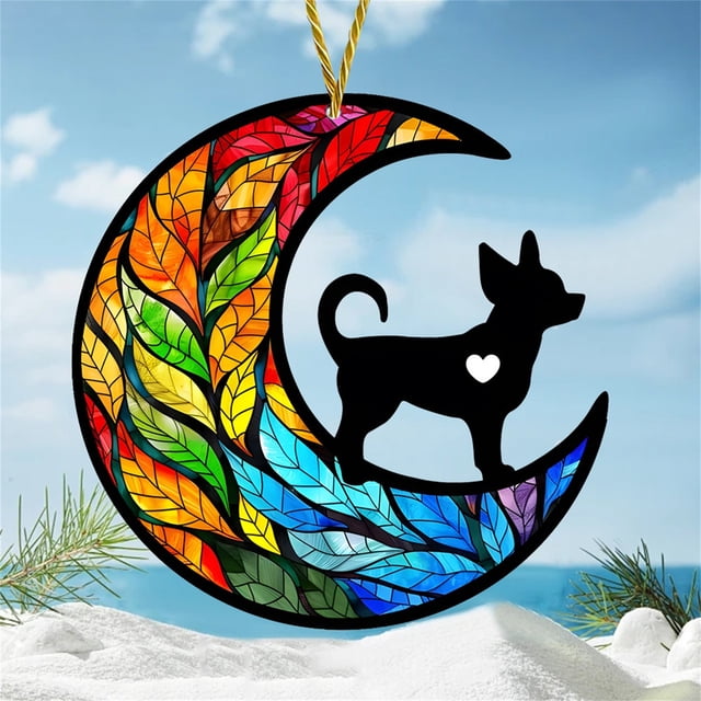 Hot6sl Ofertas Del Día Decoración Colgante Disco para Escaparate, Porche, Decoración Colgante de Acrílico para Amantes de Los Perros y Mujeres