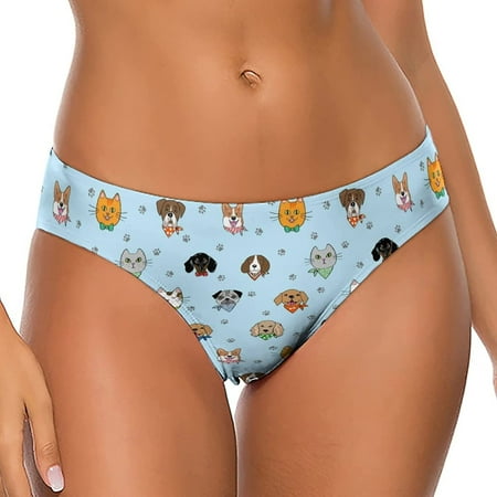 

Hipster Dogs and Cats Women s Thongs Sexy T Back G-Strings Panties Underwear Panty