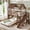 Antique Natural, variant on HICOMILA Twin Over Full House Bunk Bed with Ladders and Slides, Floor Bunk Bed with Storage Shelves & Wardrobe, Playhouse Design Solid Wood Bunk Bed, White