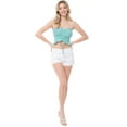 thumbnail image 6 of MixMatchy Women's Sexy Frill Knot Front Knit Strapless / Strap Tube Crop Top, 6 of 6