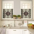 thumbnail image 4 of Kitchen Curtains Set, Brown Western Kitchen Curtains and Valances Set, Ethnic Boho Geometric Abstract Southwest Rod Pocket Tier Curtains 24 Inch Length for Cafe/Bedroom Windows, 4 of 6