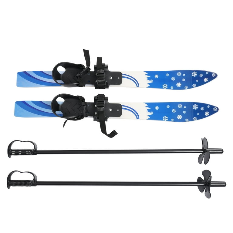 Child Ski Equipment Set, 68cm Blue Boards with Snowflake