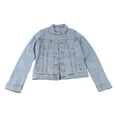 thumbnail image 3 of Chaqueta de mujer Nikou corte entallado cuello vuelto manga larga informal azul claro XL, 3 of 15