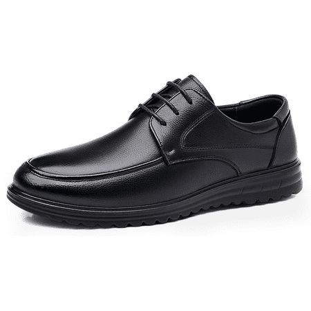 Elecsop Mens Dress Shoes Premium Leather Casual Formal Business Oxford Shoes Classic Lace-up Derby Shoes  Black