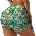 thumbnail image 2 of Xecao Animals with Leaf Print Workout Shorts for Women Soft Smooth Gym Yoga Scrunch Active Tennis Workout Running Shorts, 2 of 9