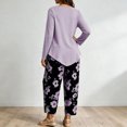 thumbnail image 7 of Zormilly Plus Size Outfits for Women 2 Piece Sets Long Sleeve Shirts Printed Wide Leg Pants Soft Lounge Sets, S-5XL, 7 of 7