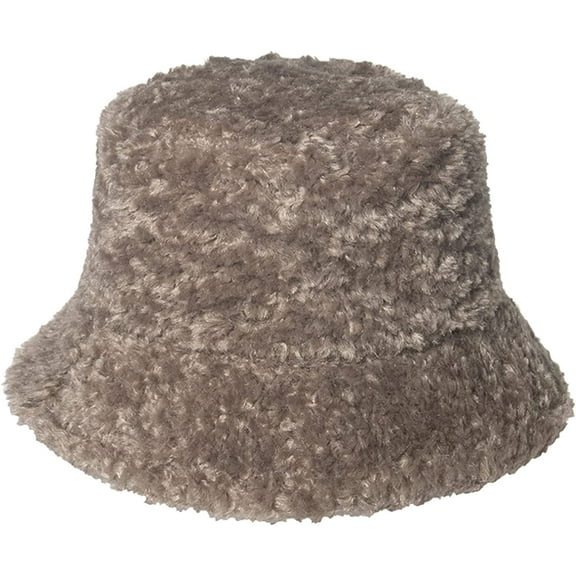 CoCopeaunts White Bucket Hat for Men Solid Color Lamb Plush Fisherman Hat Soft Comfortable Foldable Bucket Caps for Unisex