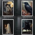 thumbnail image 4 of Póster de pared de arte de la Academia oscura, Victoria Crow, bruja, fantasma, Mural de Halloween, decoración moderna del hogar, impresión de imagen gótica, pintura al óleo, 4 of 4
