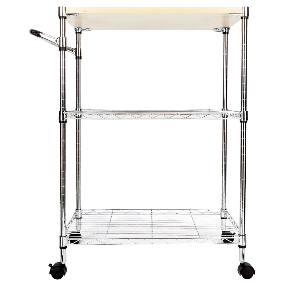 UBesGoo Microwave Cart on Wheels, 3Tier Rolling Kitchen Cart Baker