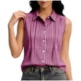 thumbnail image 2 of Linen Blend Short Sleeve Casual Blouse for Women, 2 of 7
